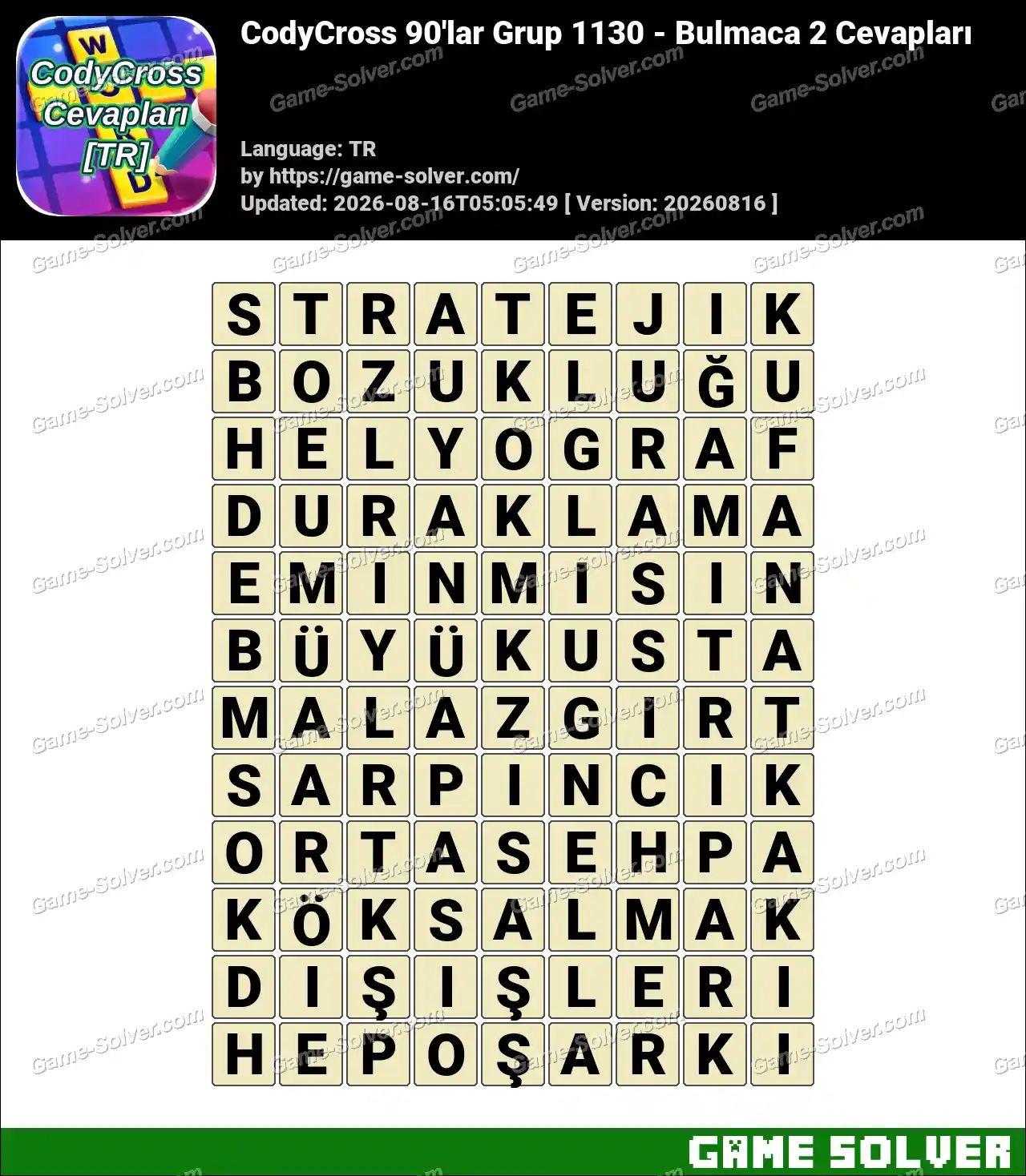 CodyCross 90’lar Grup 1130 – Bulmaca 2 Cevapları